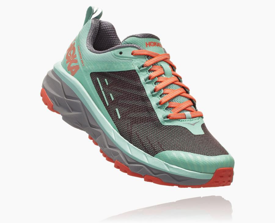 Zapatillas Trail Hoka One One Mujer - Challenger Atr 5 - Verde/Negras - FLG179386